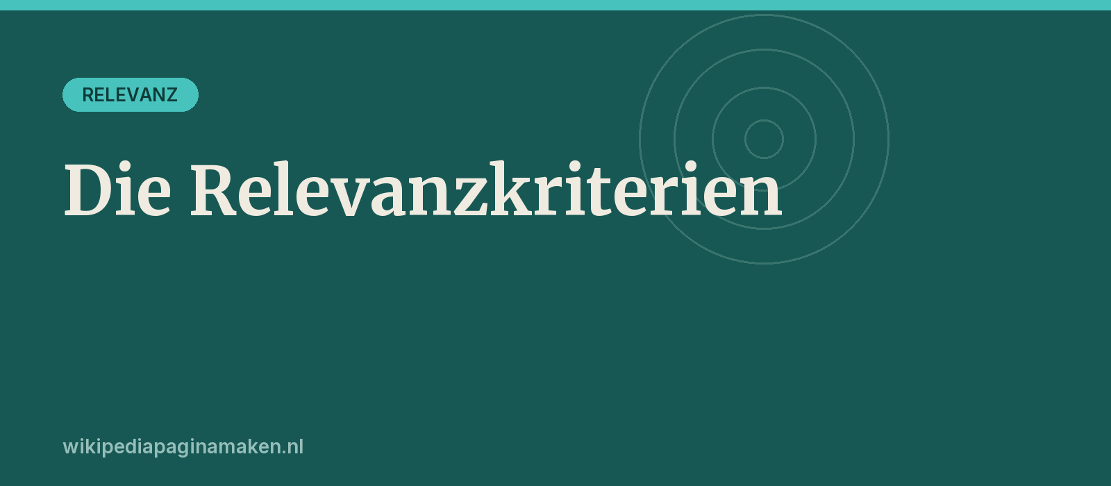 Wikipedia Relevanzkriterien