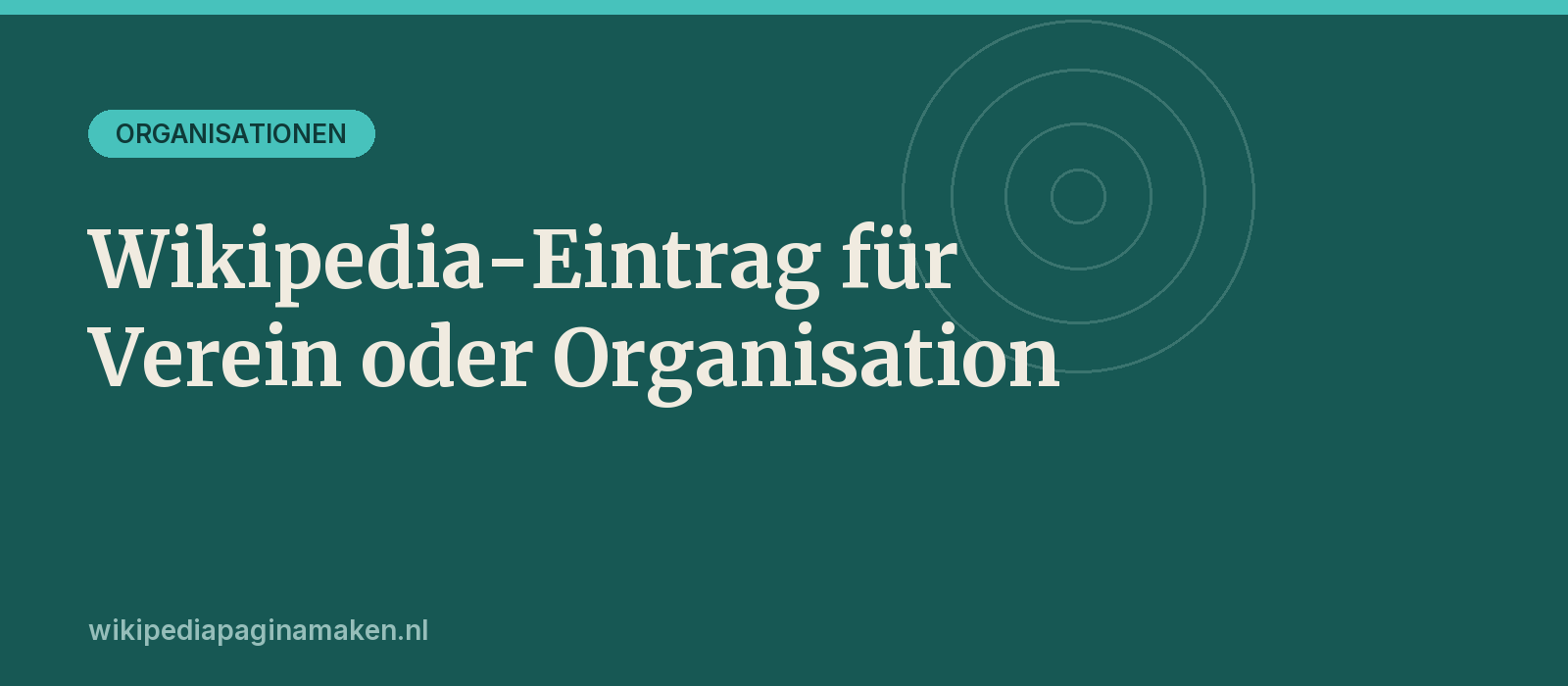 Wikipedia-Eintrag für Verein oder Organisation