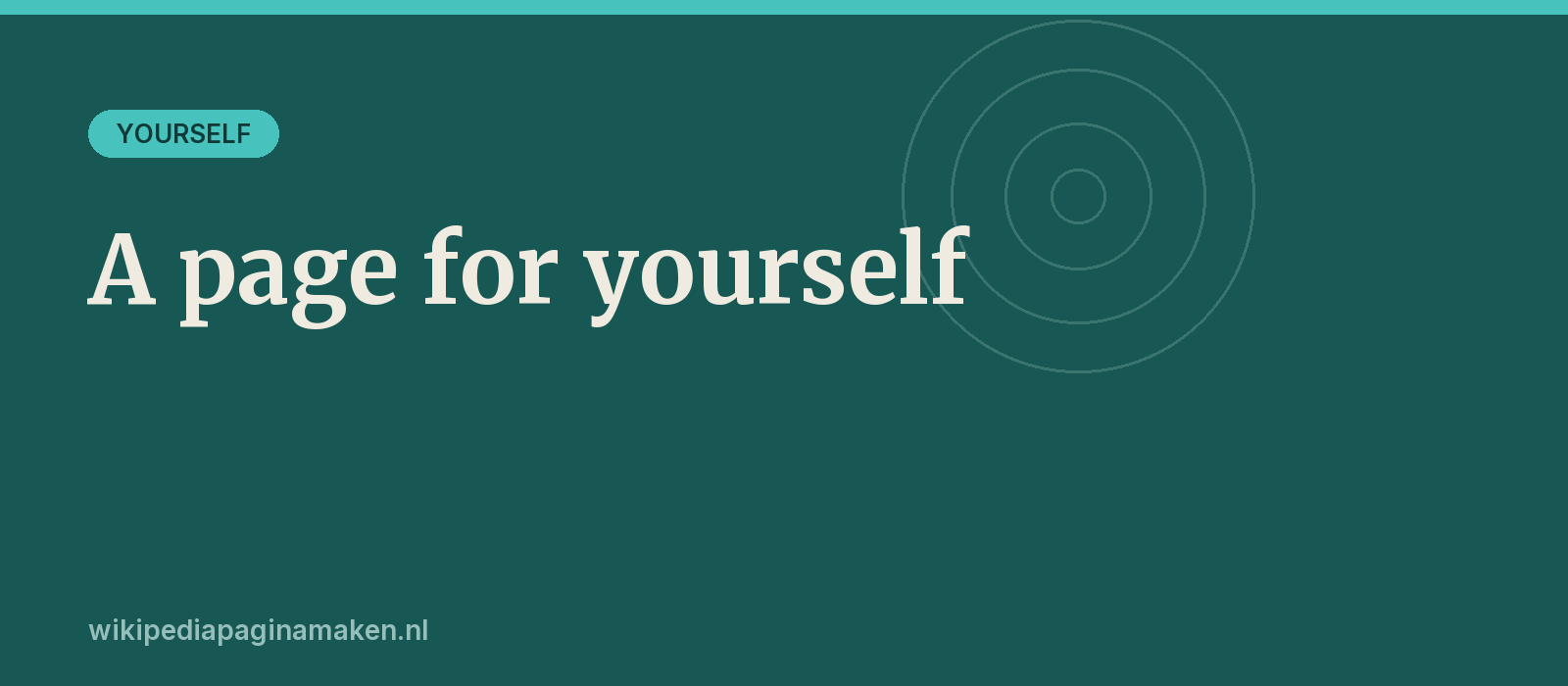 How to create a Wikipedia page for yourself