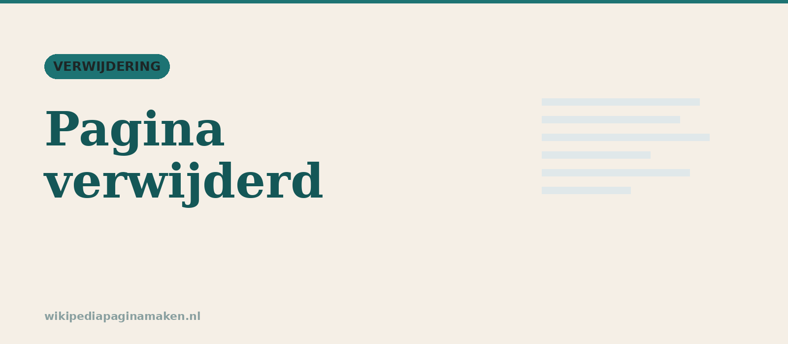 Wikipedia pagina verwijderd