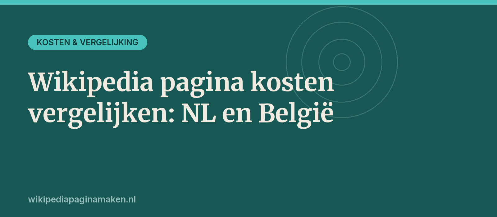 Wikipedia pagina kosten vergelijken NL en België
