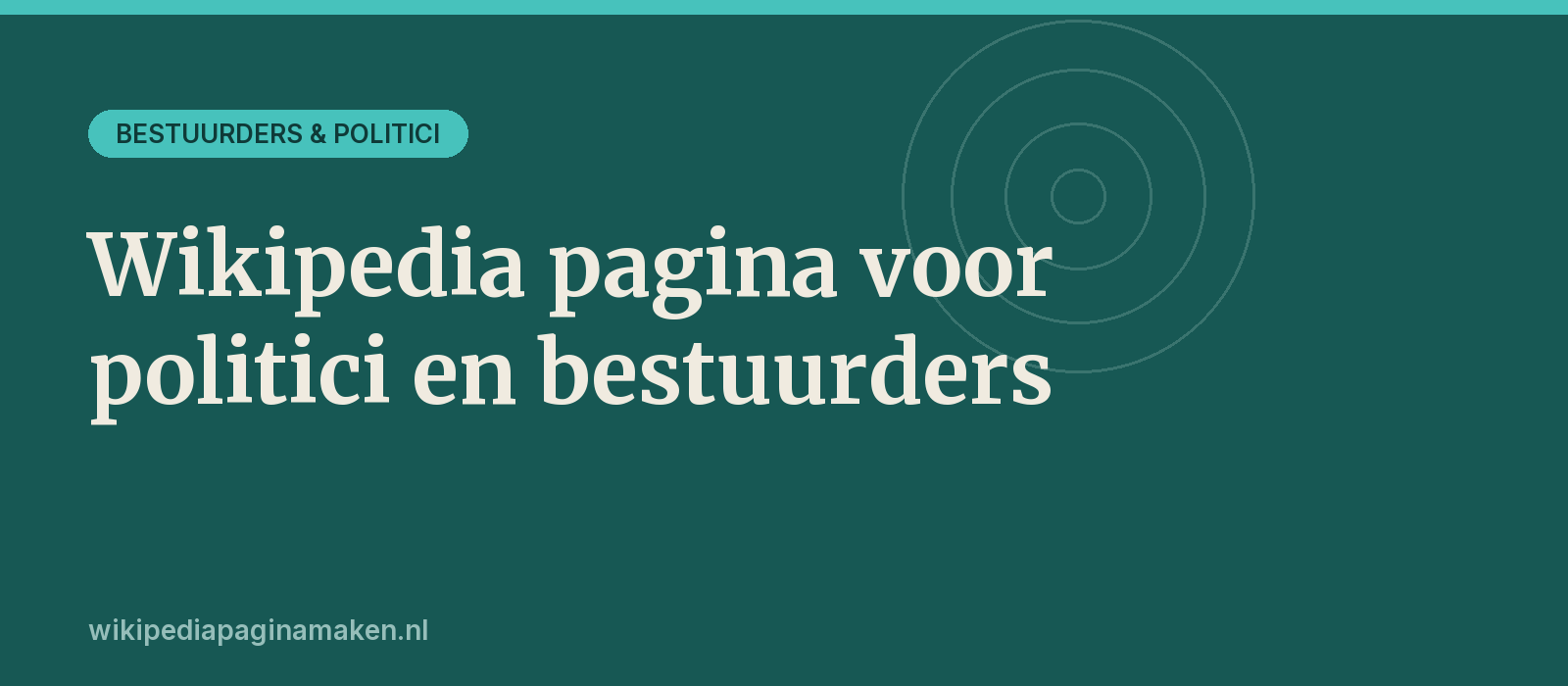 Wikipedia pagina voor een politicus of bestuurder